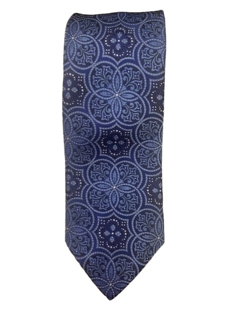 Canali Two-Tone Blue Medallion Pattern
