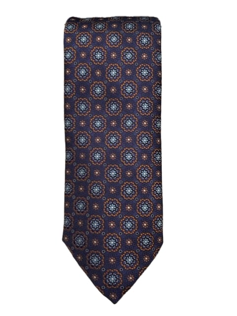 Canali Two-Tone Blue & Brown Floral Medallion