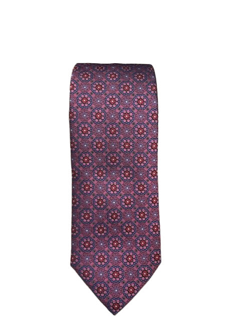 Canali Pink/Red/Blue Floral Medallion