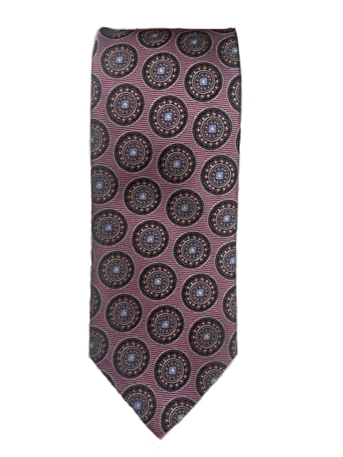 Canali Pink Tie w/ Cirle Pattern