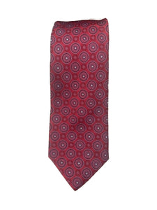 Canali Red Tie w/ Small Circle Pattern